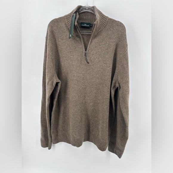 NWT $99 Rodd & Gunn Men's Wool "Jacks Bay knit” Quarter-Zip Sweater L Oatmeal - Picture 4 of 12